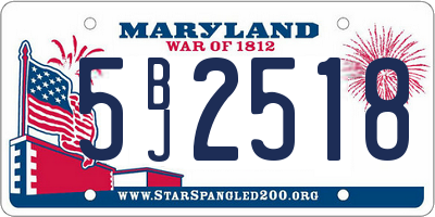 MD license plate 5BJ2518