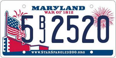 MD license plate 5BJ2520