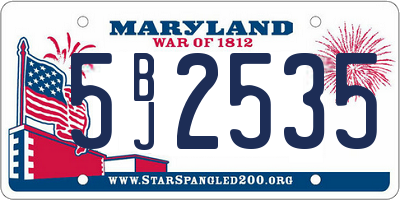 MD license plate 5BJ2535