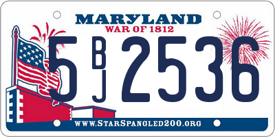 MD license plate 5BJ2536