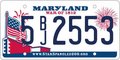 MD license plate 5BJ2553