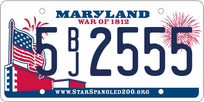 MD license plate 5BJ2555