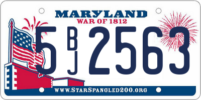 MD license plate 5BJ2563