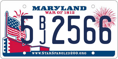 MD license plate 5BJ2566