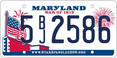 MD license plate 5BJ2586
