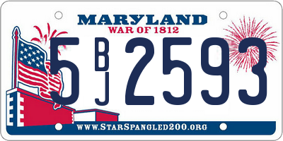 MD license plate 5BJ2593