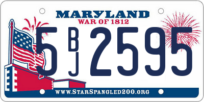 MD license plate 5BJ2595