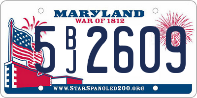 MD license plate 5BJ2609
