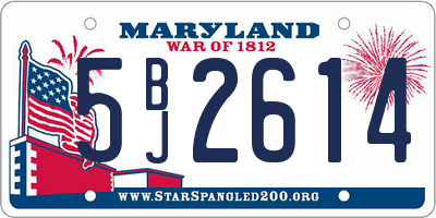 MD license plate 5BJ2614