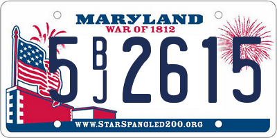 MD license plate 5BJ2615