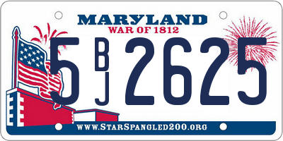 MD license plate 5BJ2625