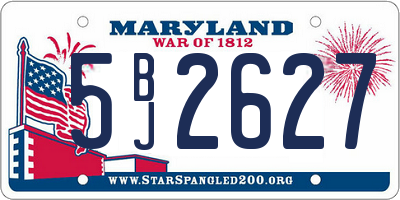 MD license plate 5BJ2627