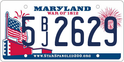 MD license plate 5BJ2629