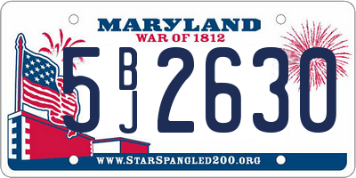 MD license plate 5BJ2630