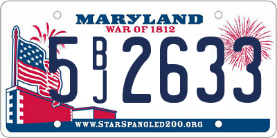 MD license plate 5BJ2633