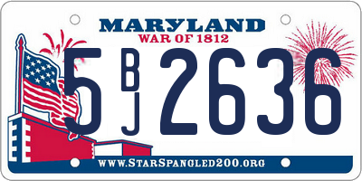 MD license plate 5BJ2636