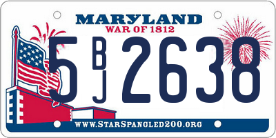 MD license plate 5BJ2638