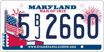 MD license plate 5BJ2660