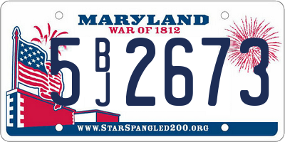 MD license plate 5BJ2673