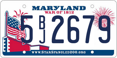 MD license plate 5BJ2679