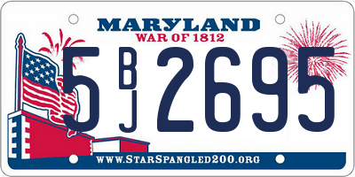 MD license plate 5BJ2695
