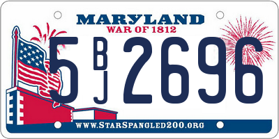 MD license plate 5BJ2696