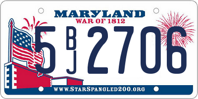 MD license plate 5BJ2706