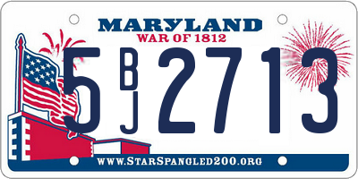 MD license plate 5BJ2713