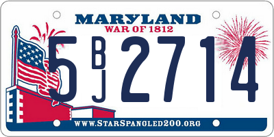 MD license plate 5BJ2714