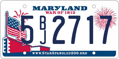 MD license plate 5BJ2717