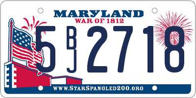 MD license plate 5BJ2718