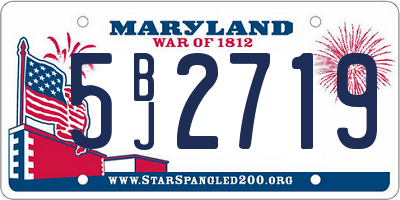 MD license plate 5BJ2719