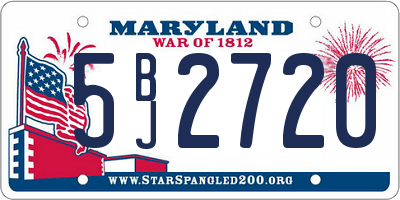 MD license plate 5BJ2720