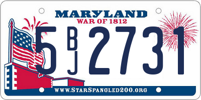 MD license plate 5BJ2731