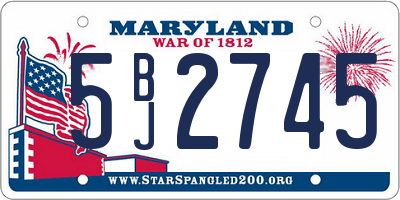 MD license plate 5BJ2745