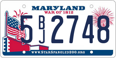MD license plate 5BJ2748