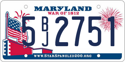 MD license plate 5BJ2751