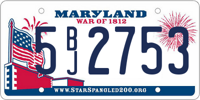 MD license plate 5BJ2753