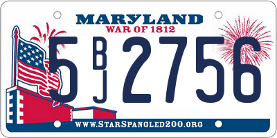 MD license plate 5BJ2756