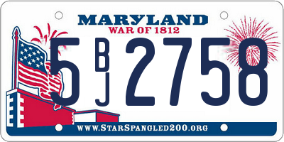 MD license plate 5BJ2758