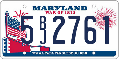 MD license plate 5BJ2761