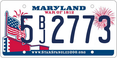 MD license plate 5BJ2773