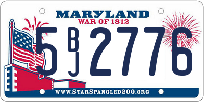 MD license plate 5BJ2776
