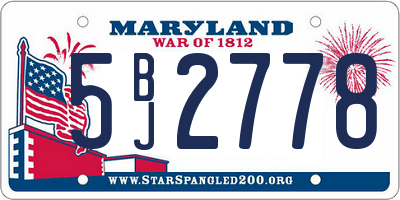 MD license plate 5BJ2778