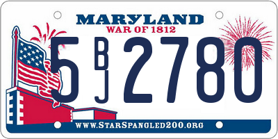 MD license plate 5BJ2780