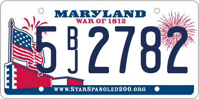 MD license plate 5BJ2782