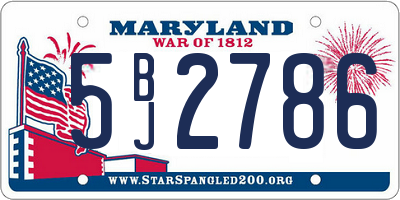 MD license plate 5BJ2786