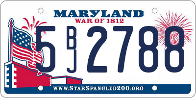MD license plate 5BJ2788