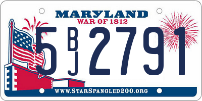 MD license plate 5BJ2791