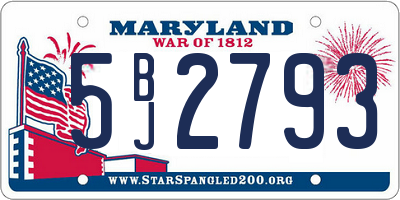 MD license plate 5BJ2793